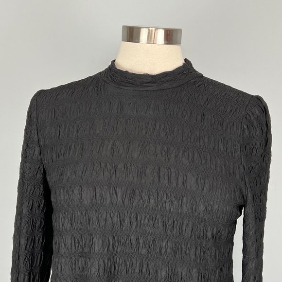 Jade Melody Tam Womens Black Mock Neck Top Long Sleeve Textured size Small - Picture 2 of 12